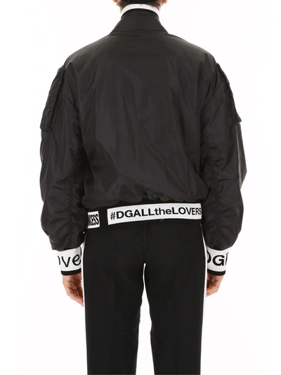 Shop Dolce & Gabbana Logo Bomber Jacket In Neronero