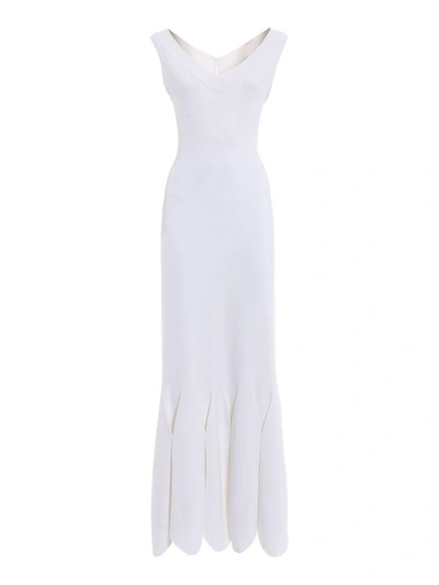 Shop Alaïa Mermaid Long Dress In Cwhite