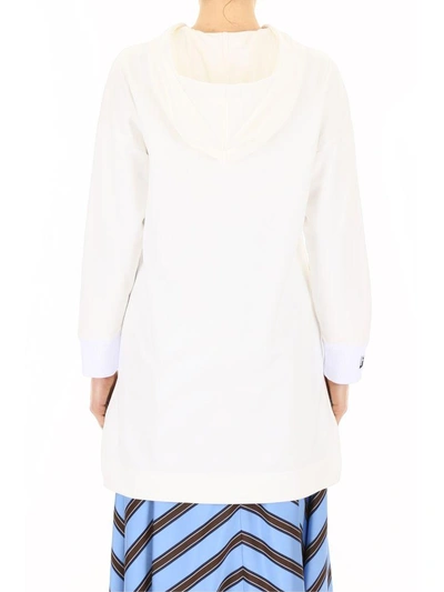 Shop Fendi Jersey Studs Hoodie In Whitebianco