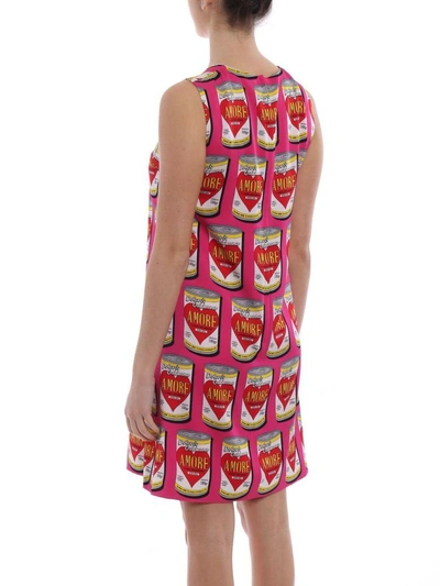 Shop Dolce & Gabbana Amore Can A-line Print Dress In Heqamore Fdo.fucsia