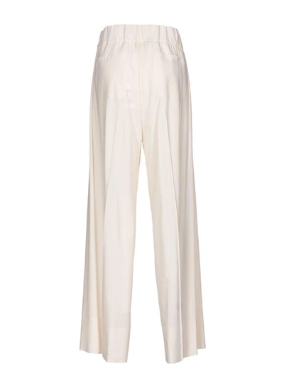 Shop Jucca Wide Leg Cropped Trousers In Panna