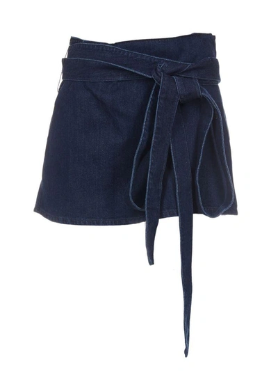 Shop Jw Anderson J.w. Anderson Denim Mini Skirt In Blu