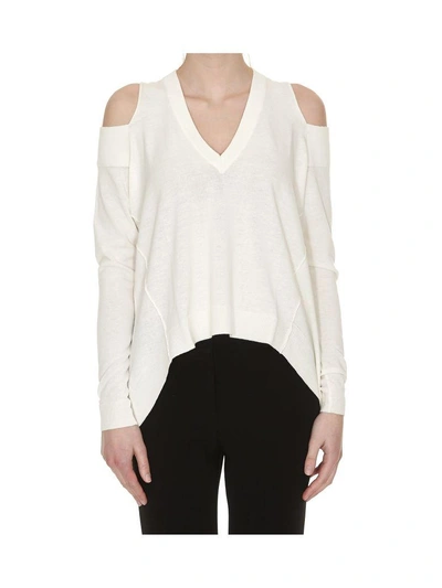 Shop Nude () V-neck Sweater In Off White