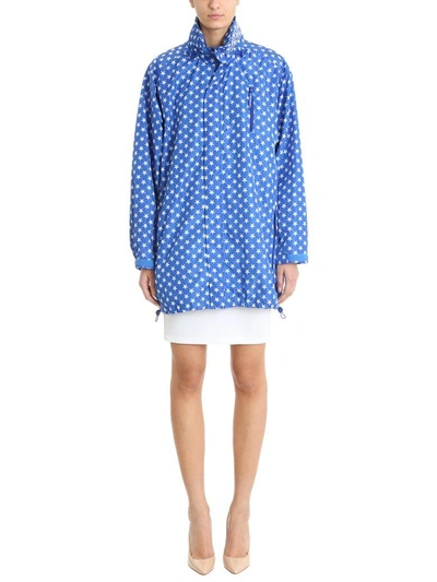 Shop Givenchy Oversized Star Print Parka In Blue