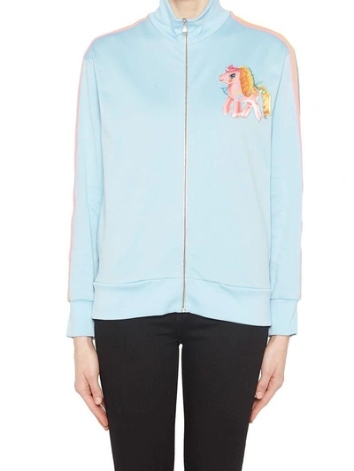 Shop Moschino Jacket In Light Blue