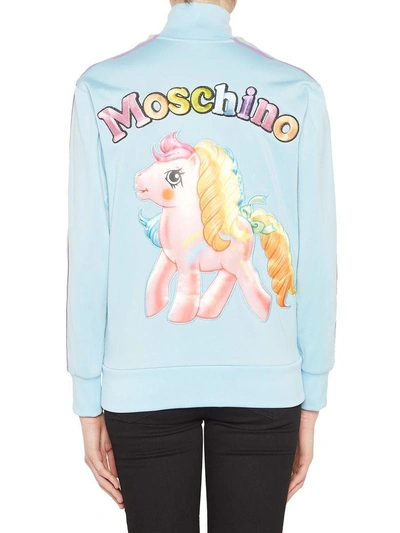 Shop Moschino Jacket In Light Blue