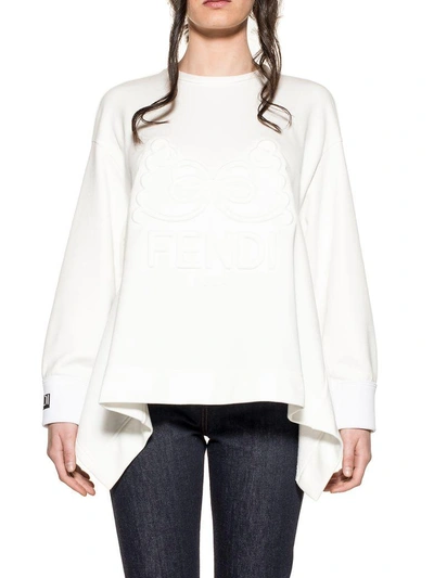 Shop Fendi White Logo Sweatshirt