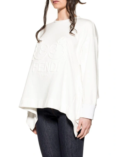 Shop Fendi White Logo Sweatshirt