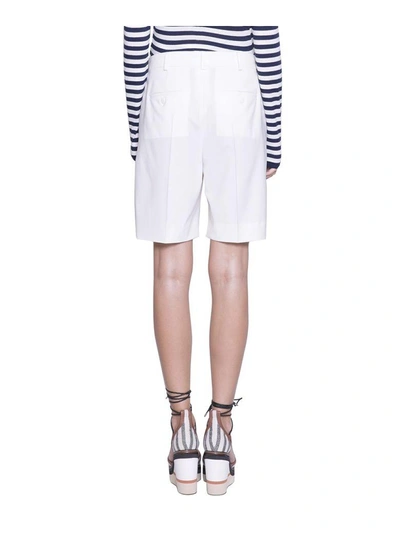 Shop Max Mara Gail Wool Shorts In Bianco