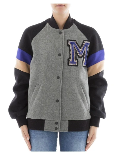 Shop Msgm Grey Wool Jacket