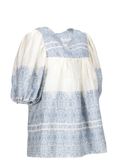 Shop Zimmermann Embroidered Tunic Shirt In Blue