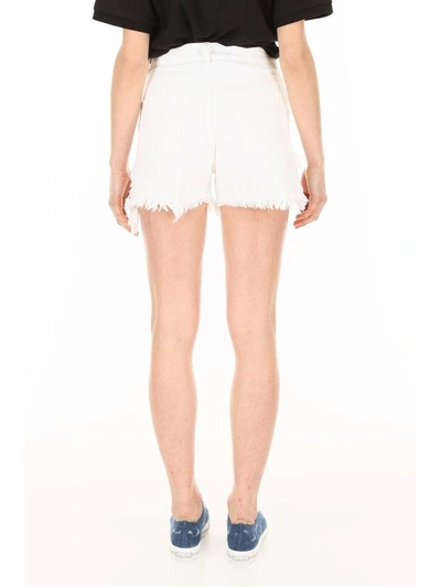 Shop R13 Shredded Shorts In Whitebianco