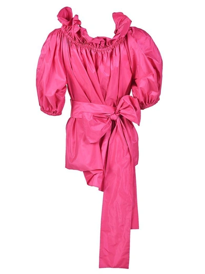 Shop Stella Mccartney Off-shoulder Top In Bright Pink