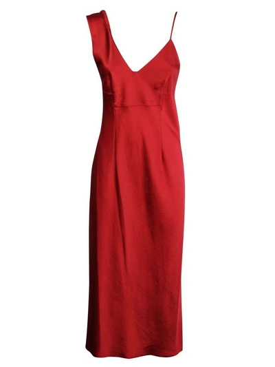 Shop Alexander Wang Asymmetric Slip Dress In Cherry