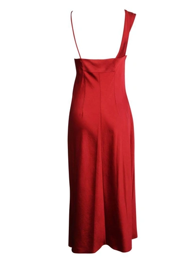 Shop Alexander Wang Asymmetric Slip Dress In Cherry