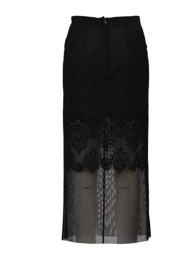 Shop Dolce & Gabbana Pencil Lace Skirt In Black