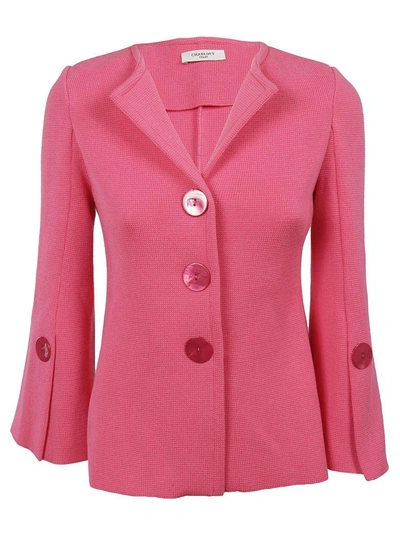 Shop Charlott Button-up Jacket In Rosa