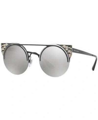 Shop Bvlgari Sunglasses, Bv6088 In Black/grey Mirror
