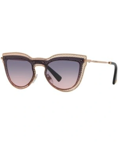 Shop Valentino Sunglasses, Va2018 In Gold / Blue Gradient