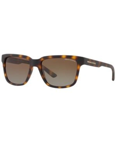 Shop Armani Exchange Polarized Sunglasses, Ax4026s 56 In Matte Havana/polar Brown Gradient