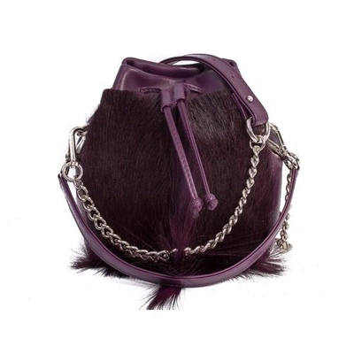 Shop Sherene Melinda Plum Lou Lou Pouch Bag With A Fan