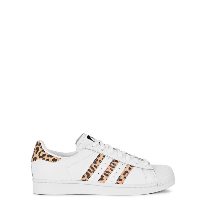 Adidas Originals Superstar Leopard-print Leather Trainers In White |  ModeSens