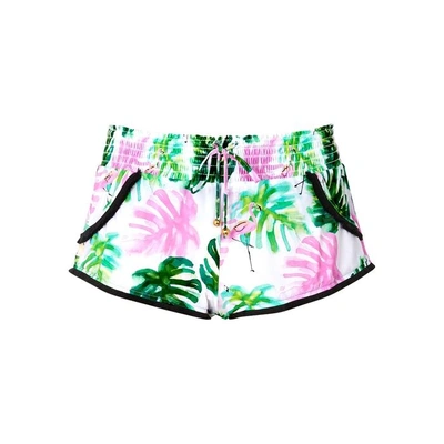 Shop Pilyq Mingos Sassy Tropical-print Shorts In Multicoloured