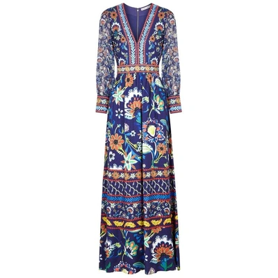 Shop Alice And Olivia Jaida Embroidered Maxi Dress In Multicoloured