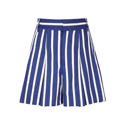 Shop Alice And Olivia Scarlet Striped Linen-blend Shorts
