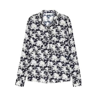 Shop Samsoe & Samsoe Milly Printed Jersey Shirt In Blue