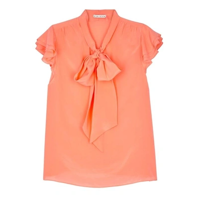 Shop Alice And Olivia Laney Peach Silk Blouse