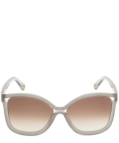 Shop Chloé Rita Oversized Sunglasses In Grey