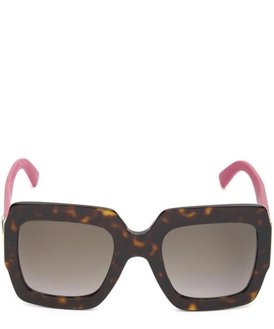 Shop Gucci Oversized Square-frame Sunglasses In Brown