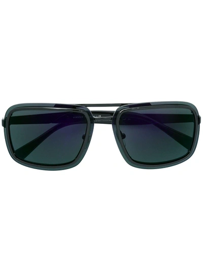 Shop Versace Eyewear Square Shaped Sunglasses - Black