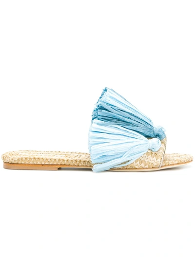 Shop Polly Plume Lola Tassel Sandals In Blue