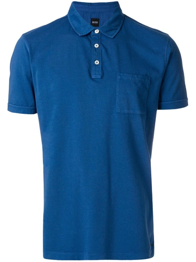 Shop Hugo Boss Boss  Patch Pocket Polo Shirt - Blue