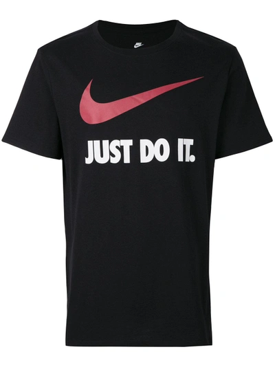 Shop Nike Swoosh Logo T-shirt - Black