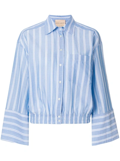 Shop Erika Cavallini Cropped Classic Shirt - Blue