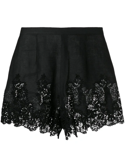 Shop Ermanno Scervino Lace Embellished Shorts