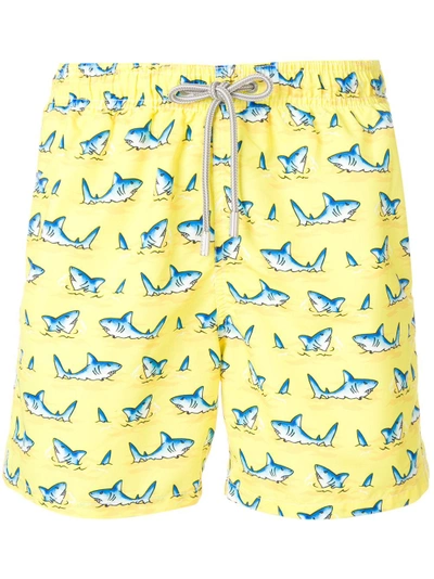 Shop Mc2 Saint Barth Shark Print Swim Shorts