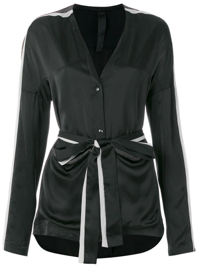 Shop Ilaria Nistri Long-sleeve Belted Top - Black