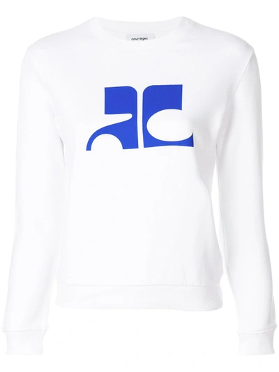 Shop Courrèges Printed Sweatshirt - White
