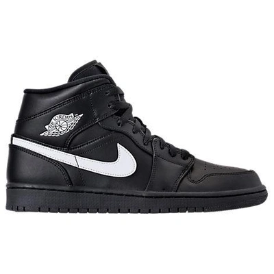 Shop Nike Men's Air Jordan 1 Mid Retro Basketball Shoes, Black