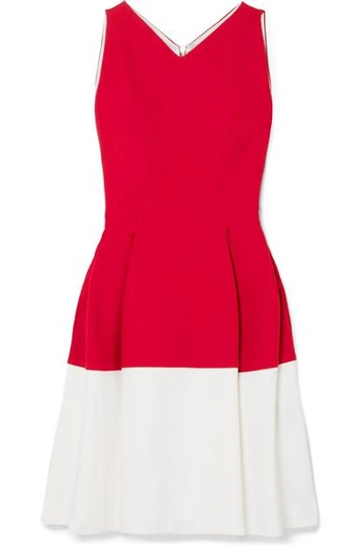 Shop Roland Mouret Ellesfield Two-tone Crepe Dress In Red