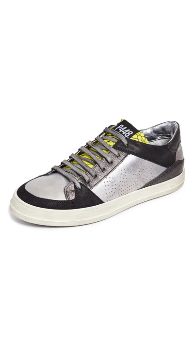 Shop P448 Low Top Sneakers With Metallic Accents In Oxide