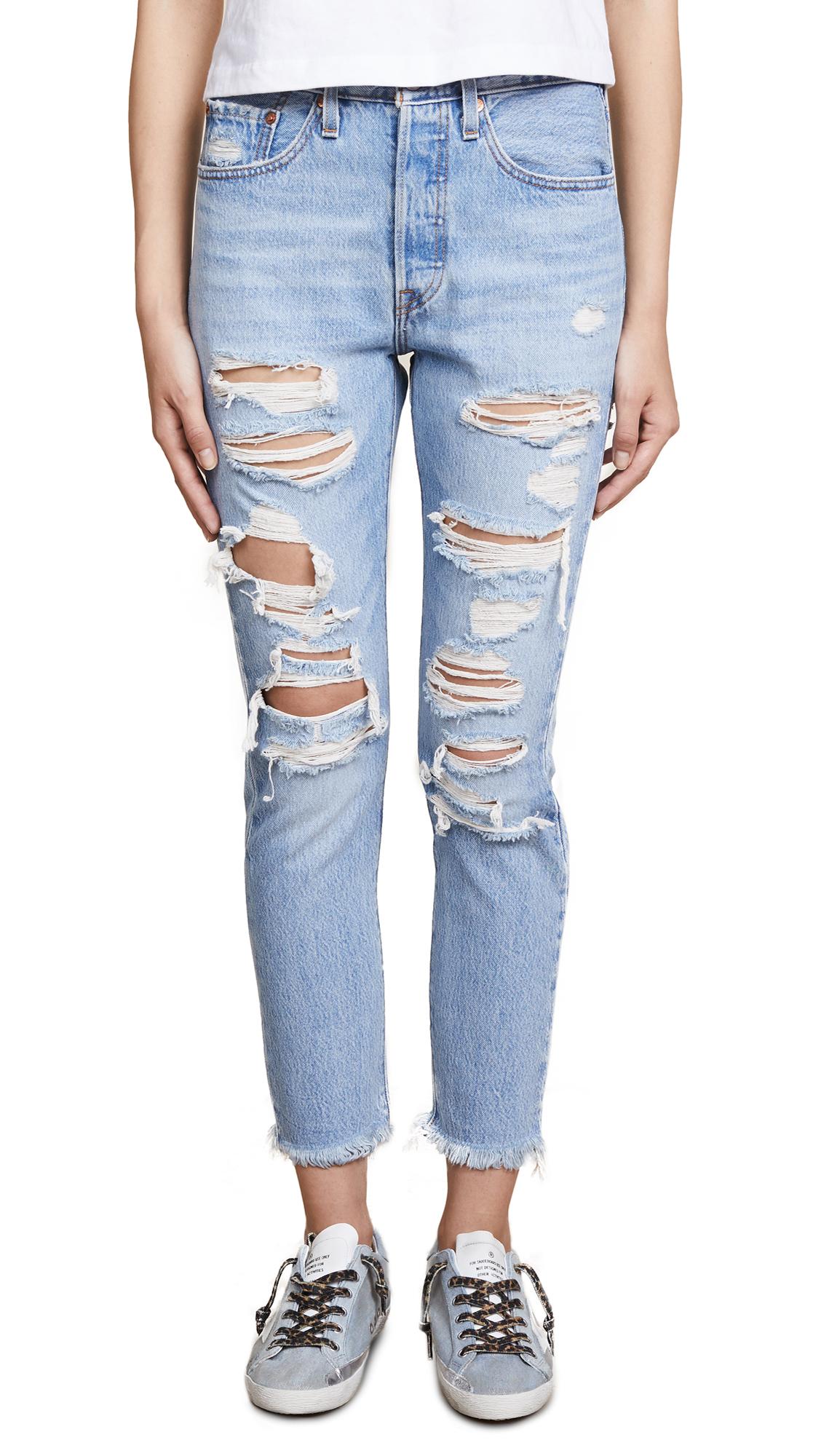 levis 501 skinny thrashed