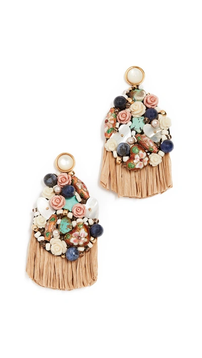 Shop Lizzie Fortunato Daydream Raffia Earrings In Multi