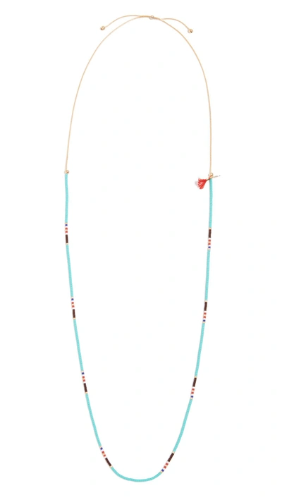 Shop Shashi Sam Bead Necklace In Turquoise