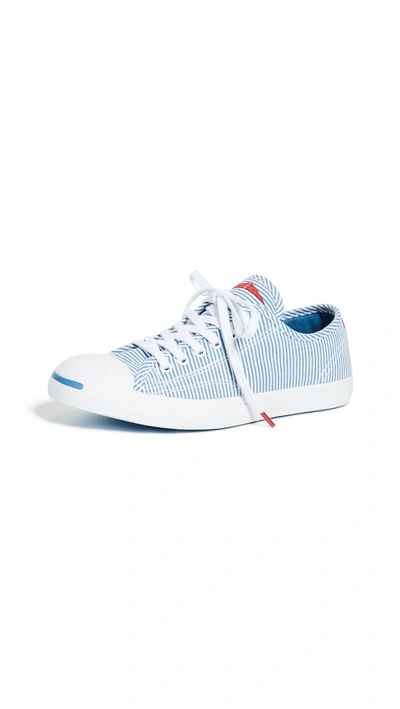 Shop Converse Jack Purcell Striped Sneakers In Aegean Storm