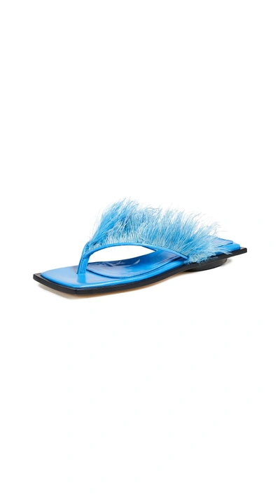 Shop Helmut Lang Feather Thong In Ice Blue